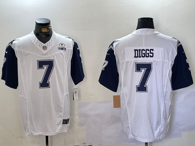 Men Dallas Cowboys #7 Diggs White 2024 Nike Limited NFL Jersey style 8